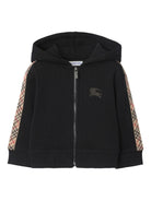Felpa per neonati Burberry Kids nera con logo ricamato e zip 8108852 A1189 BURBERRY KIDS 