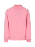 T-shirt per bambina MSGM Kids rosa con collo alto F5MSJGTH192 MS038 MSGM KIDS 
