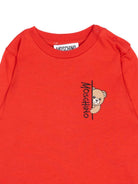 T-shirt per neonati Moschino Kids rossa con dettaglio Teddy Bear MNO014LAA58 50109 MOSCHINO KIDS 