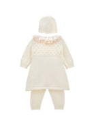 Set di tre pezzi per neonata Monnalisa Kids bianco con dettaglio con fiocco 35H512 8060 0191 MONNALISA KIDS 