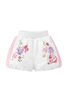 Shorts per bambina Monnalisa bianco con stampa a fiori 19G403 7007 9990 MONNALISA KIDS 