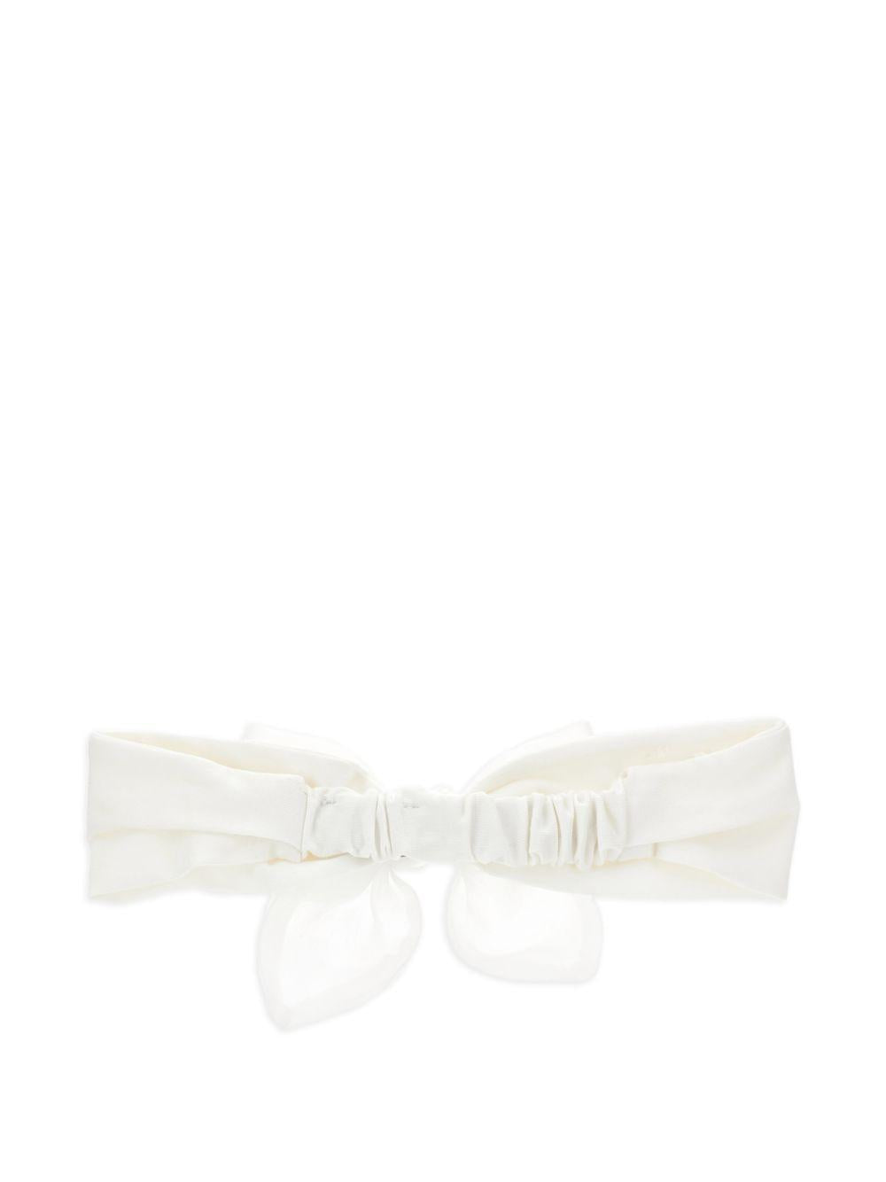 Fascia per capelli per neonata Monnalisa bianca con dettaglio con fiocco 73G004 7112 0001 MONNALISA 