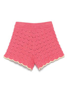 Shorts per bambina Scotch & Soda Kids fucsia in maglia con orlo a smerlo 179304 650 SCOTCH&SODA 