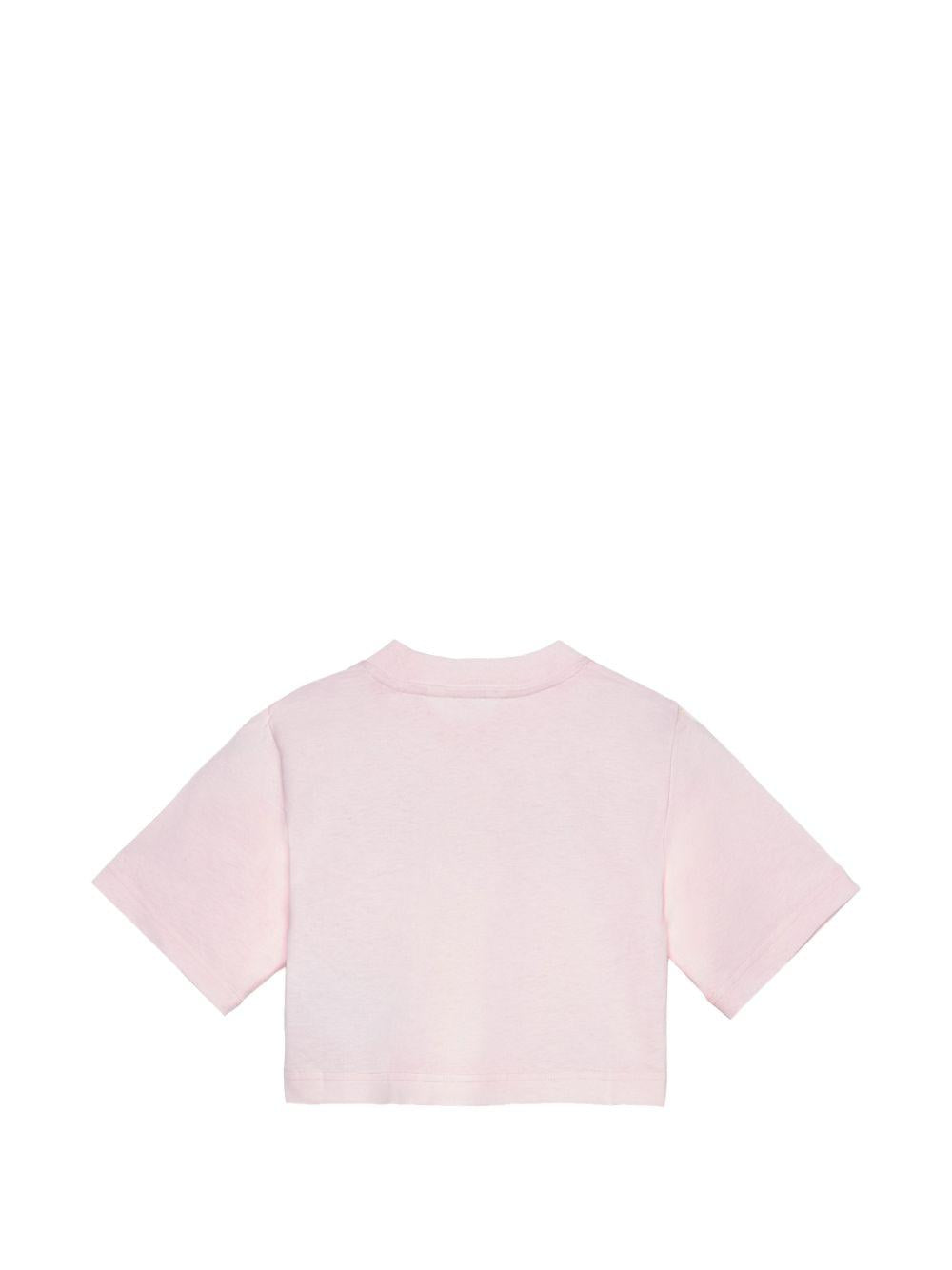T-shirt per bambina Palm Angels Kids rosa con dettaglio logo PGAA004S26JER001 042 PALM ANGELS KIDS 