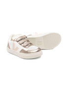 Sneakers per bambini Veja Kids bianche con dettagli pelle effetto metallizzato SX2021008 V-90 WHITE SABLE BRONZE VEJA KIDS 
