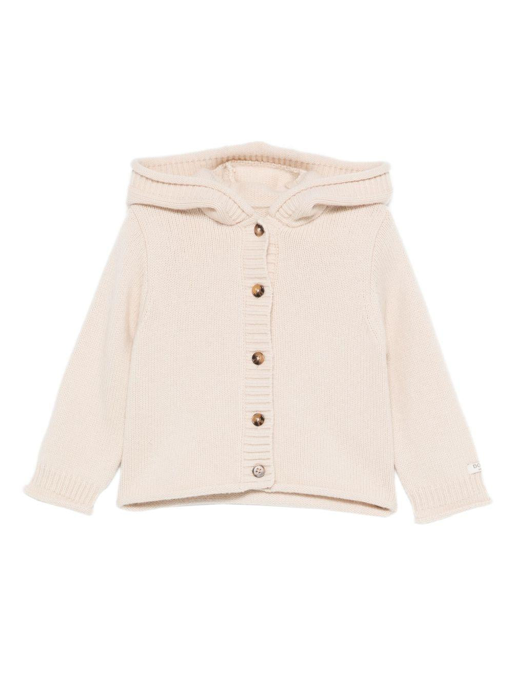 Cardigan per neonata Donsje beige con cappuccio e bottoni 3039602 00037 DONSJE 