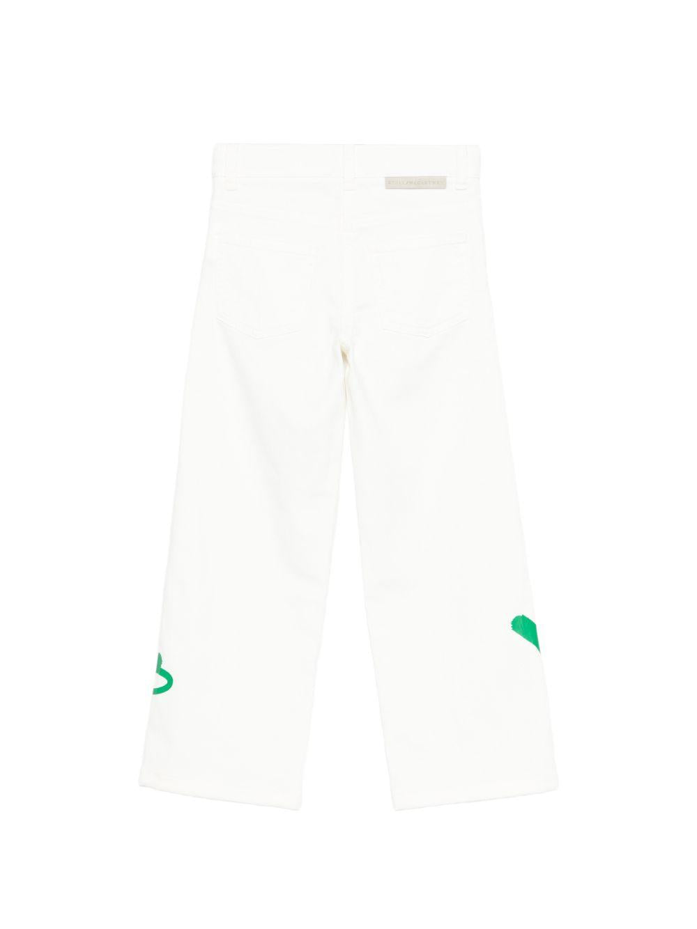 Jeans per bambina Stella McCartney Kids bianco con dettagli floreali TY6C20 Z0156 101 STELLA McCARTNEY KIDS 