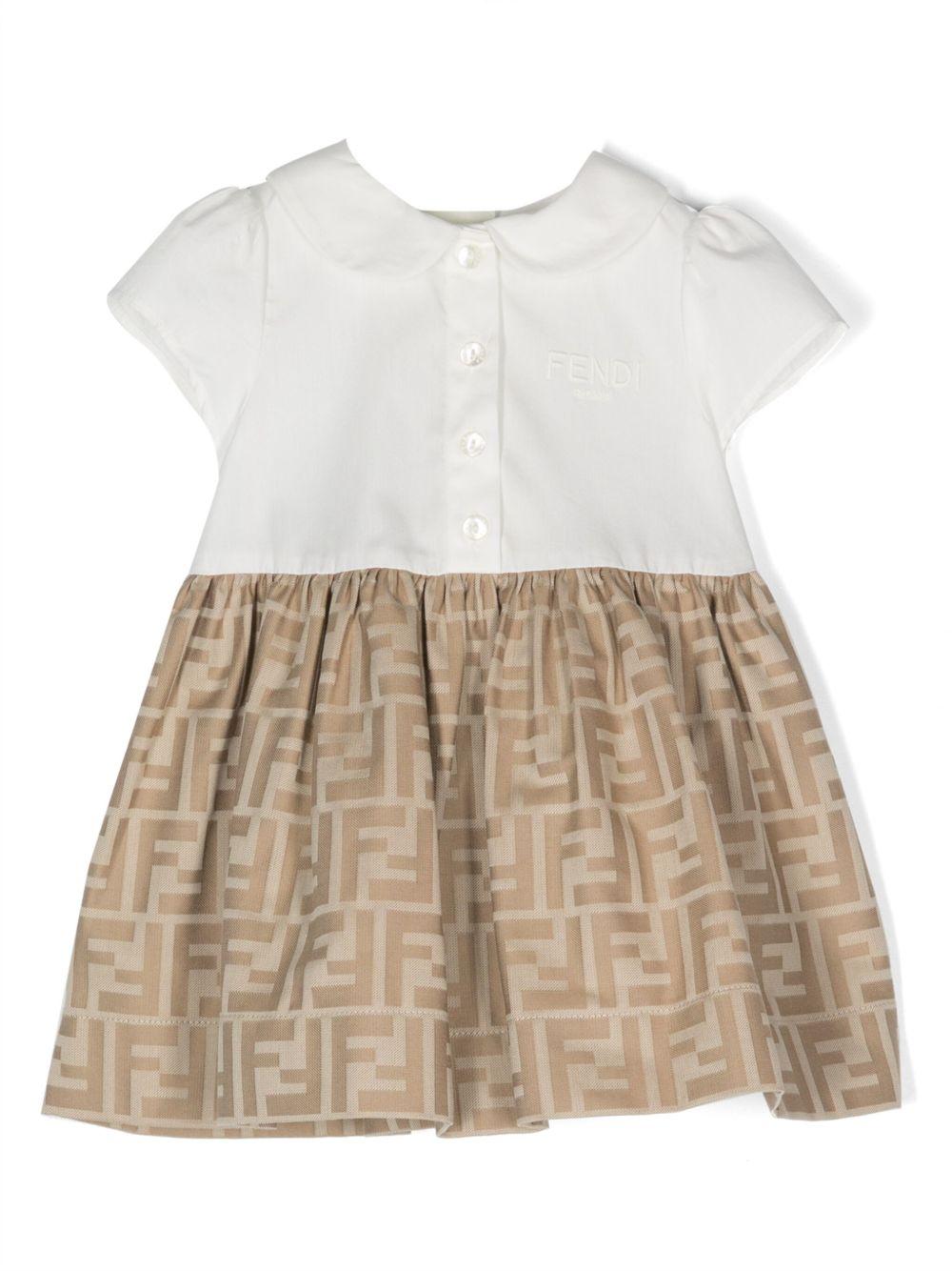 Abito per neonata Fendi Kids multicolore con motivo FF jacquard BFB500 ALO6 F1F4G FENDI KIDS 