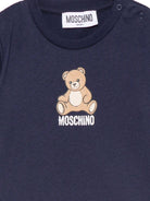 T-shirt per neonato Moschino Kids blu con motivo Teddy Bear M9M047LAA10 40016 MOSCHINO KIDS 