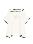 Accappatoio per bambini Bonpoint bianco con logo ricamato sul davanti S06BACK00001 103 BONPOINT KIDS 