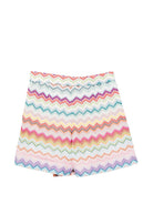 Shorts per bambina Missoni Kids multicolore con motivo a zigzag MZ7A11 Q0114 999 MISSONI KIDS 