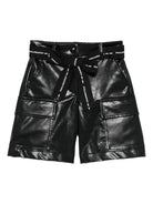 Shorts per bambina Philosophy Di Lorenzo Serafini Kids nero con cintura I1F409 6404 P050 PHILOSOPHY 