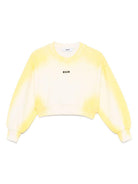 Felpa per bambina MSGM Kids giallo con stampa con logo sul petto S5MSJGSW303 MS009 MSGM KIDS 