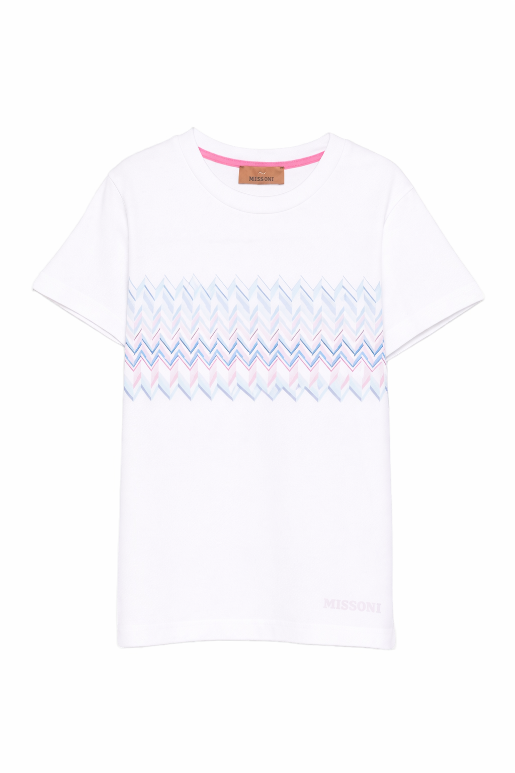 T-shirt per bambina Missoni Kids bianca con motivo a zigzag MY8A31 Z3672 100MC MISSONI KIDS 