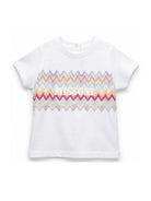 T-shirt per neonati Missoni Kids bianca con motivo a zigzag MY8031 Z3672 100MC MISSONI KIDS 