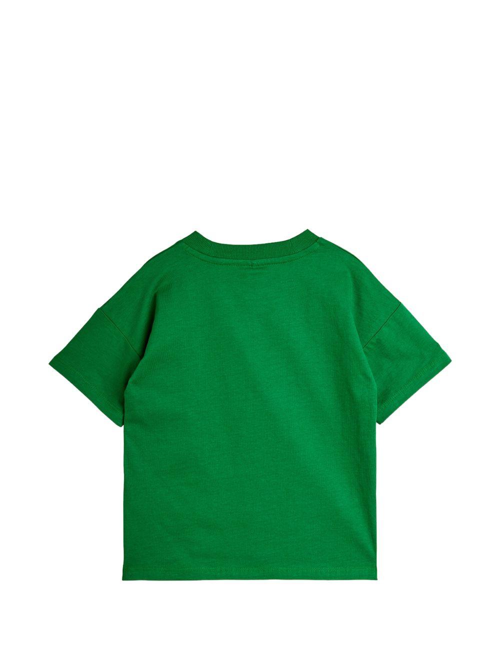 T-shirt per bambino Mini Rodini verde con stampa grafica pantera 11000336 GREEN MINI RODINI KIDS 