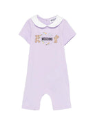 Tutina per neonata Moschino Kids viola con stampa Teddy Bear MUT04OLAA01 51683 MOSCHINO KIDS 