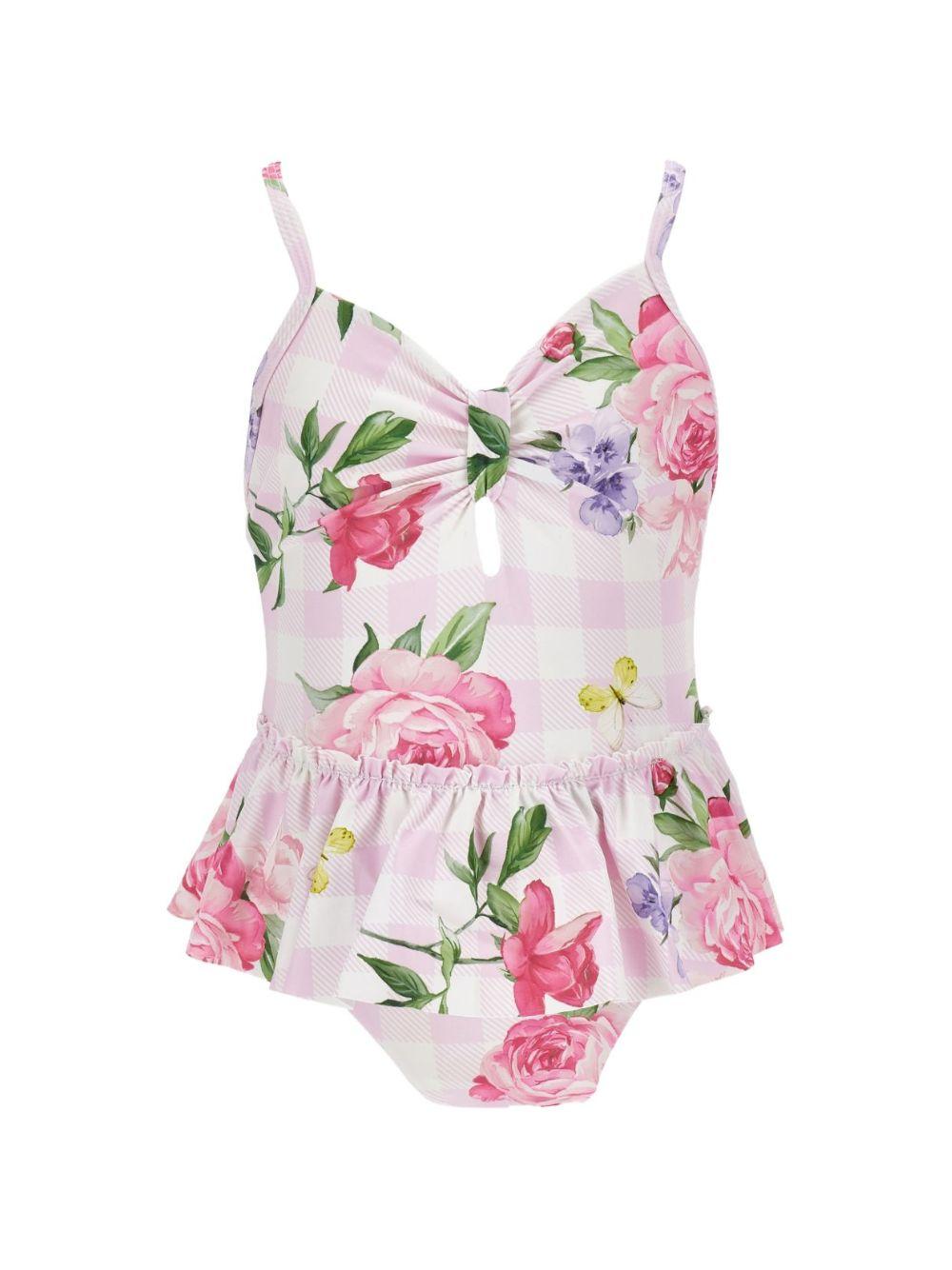 Costume intero per bambina Monnalisa rosa a fiori 19G003 7052 0090 MONNALISA KIDS 