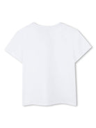 T-shirt per bambina Givenchy Kids bianco con strass con trama jersey H30803 10P GIVENCHY KIDS 