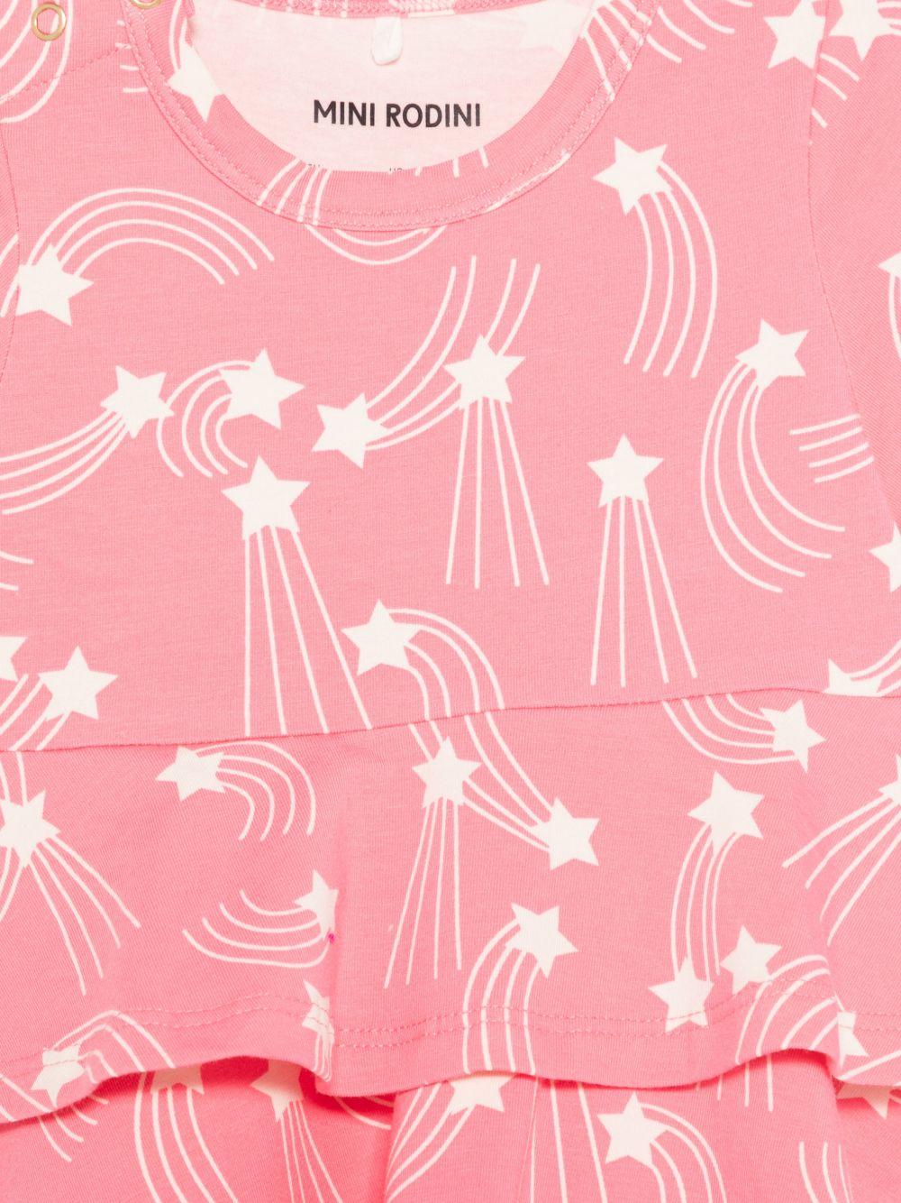 Abito per neonata Mini Rodini rosa con stampa stelle all-over 26250104NB PINK MINI RODINI KIDS 