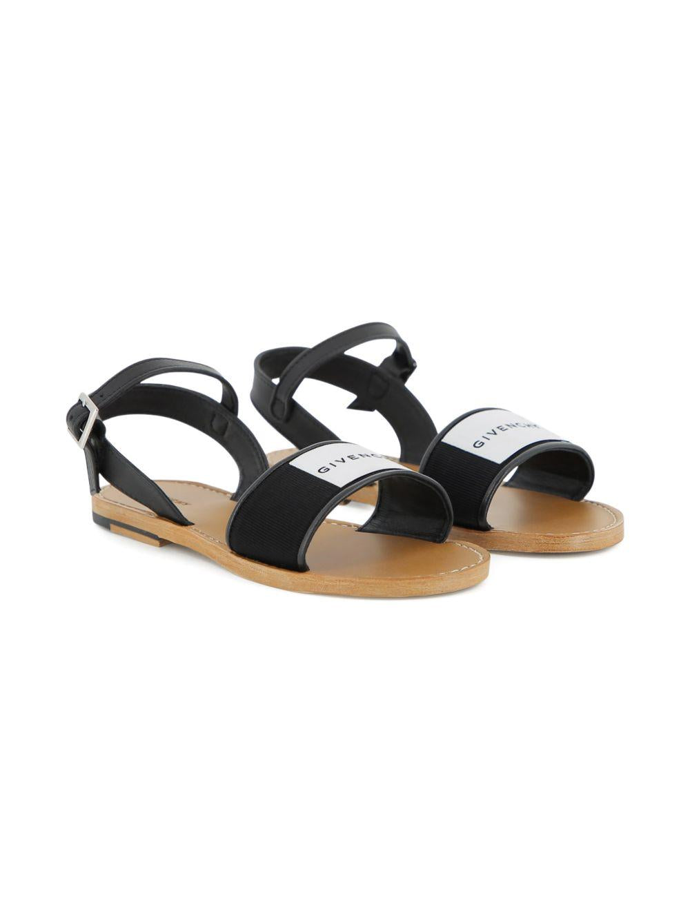 Sandali da bambina Givenchy Kids neri con dettaglio logo H31127 09B GIVENCHY KIDS 