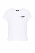T-shirt per bambina Balmain Kids bianca con logo sul davanti BY8C61 Z3277 100NE BALMAIN KIDS 