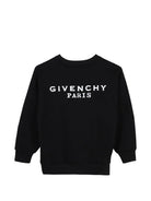 Felpa per bambino Givenchy Kids nera con stampa logo sul petto H31282 09B GIVENCHY KIDS 