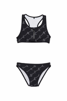Bikini per bambina Stella McCartney Kids nero con stampa logo all-over TYCA15 Z3479 930BC STELLA McCARTNEY KIDS 