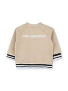 Tuta sportiva per neonato Karl Lagerfeld Kids beige con stampa Ikonik Karl (set di 3) Z30503 296 KARL LAGERFELD KIDS 