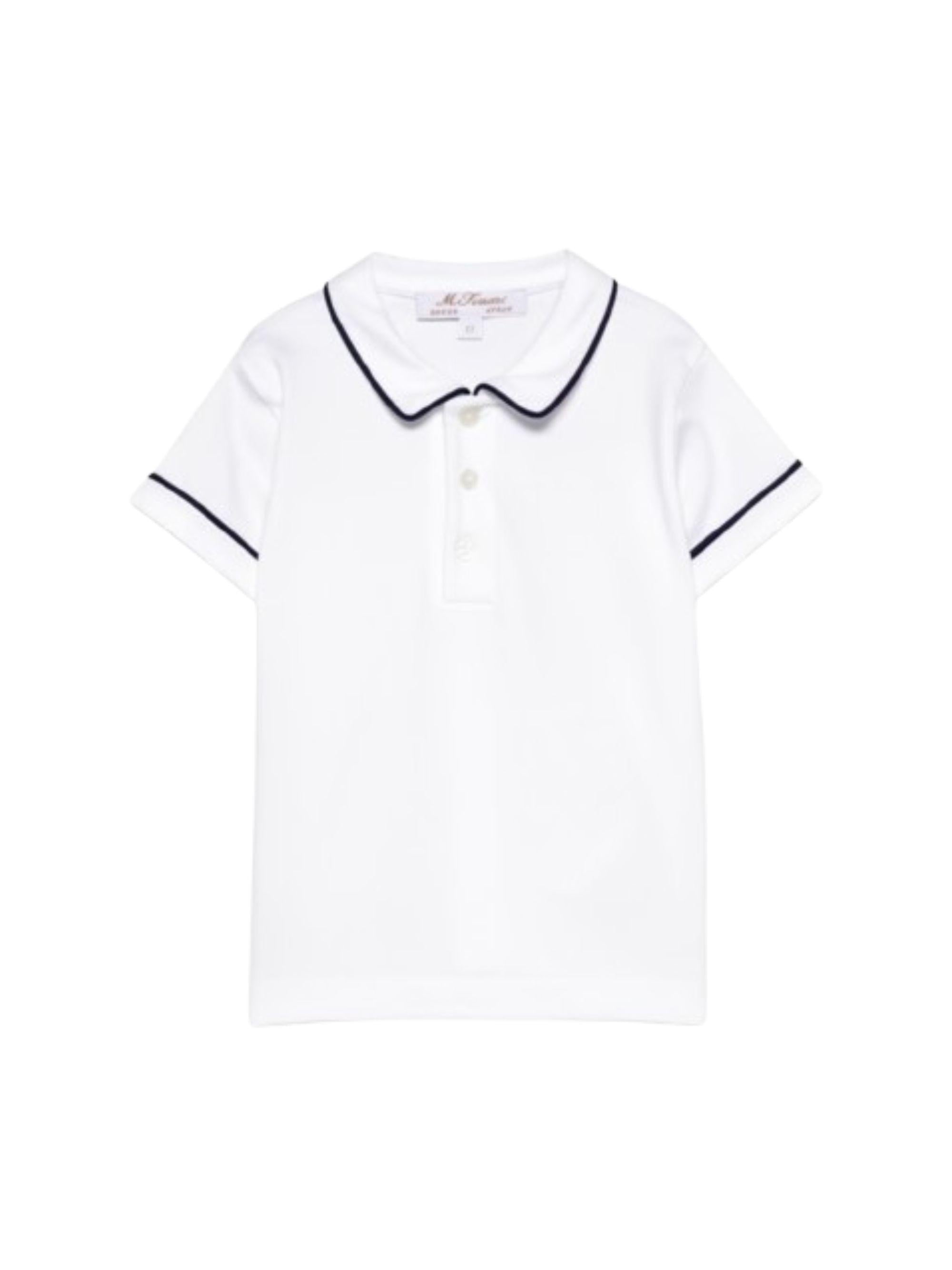 T-shirt per neonato Mariella Ferrari bianca con dettagli blu CAY23 BIANCO BLU MARIELLA FERRARI 