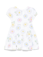 Abito per neonata Monnalisa bianco con stampa con fiori all-over 31E904 5662 0099 MONNALISA 