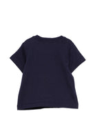 T-shirt per neonati Moschino Kids blu con ricamo orsetto MUM04TLAA02 40016 MOSCHINO KIDS 