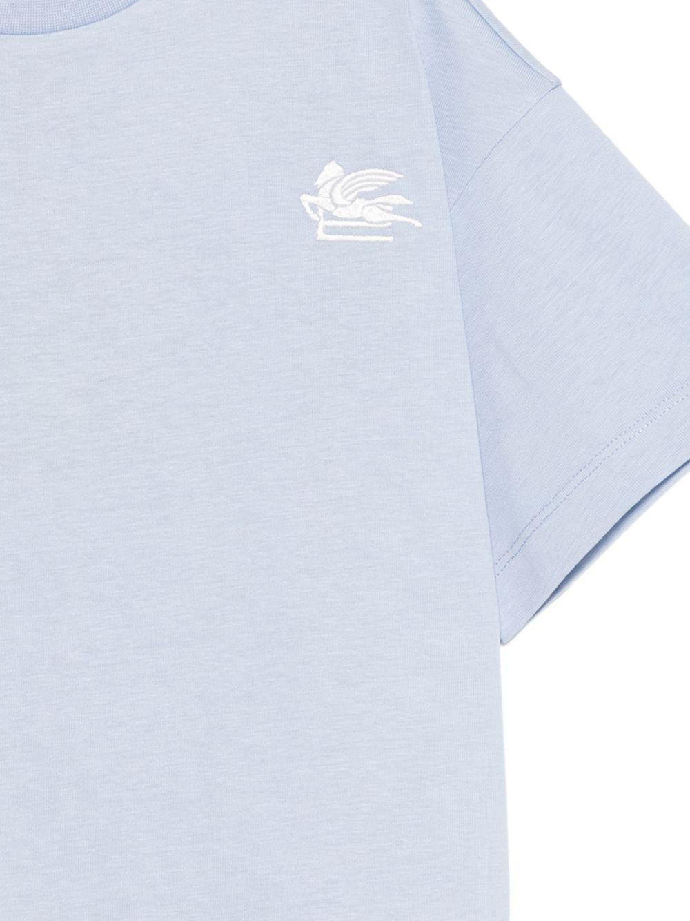 T- shirt per bambino Etro Kids azzurra con logo ricamato GY8P91 Z3672 602 ETRO KIDS 