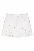 Shorts per bambina Chloé Kids bianco con ricamo floreale C20848 117 CHLOE' KIDS 