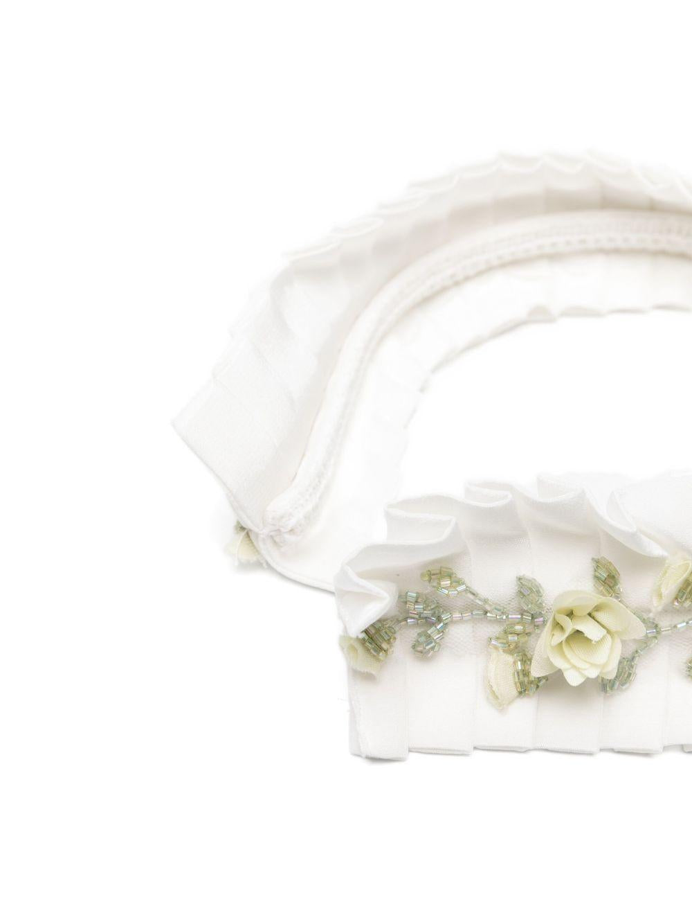 Cerchietto per bambina Maison Ava bianco con decorazioni floreali MA FW25 HB02 OFF WHITE MAISON AVA KIDS 
