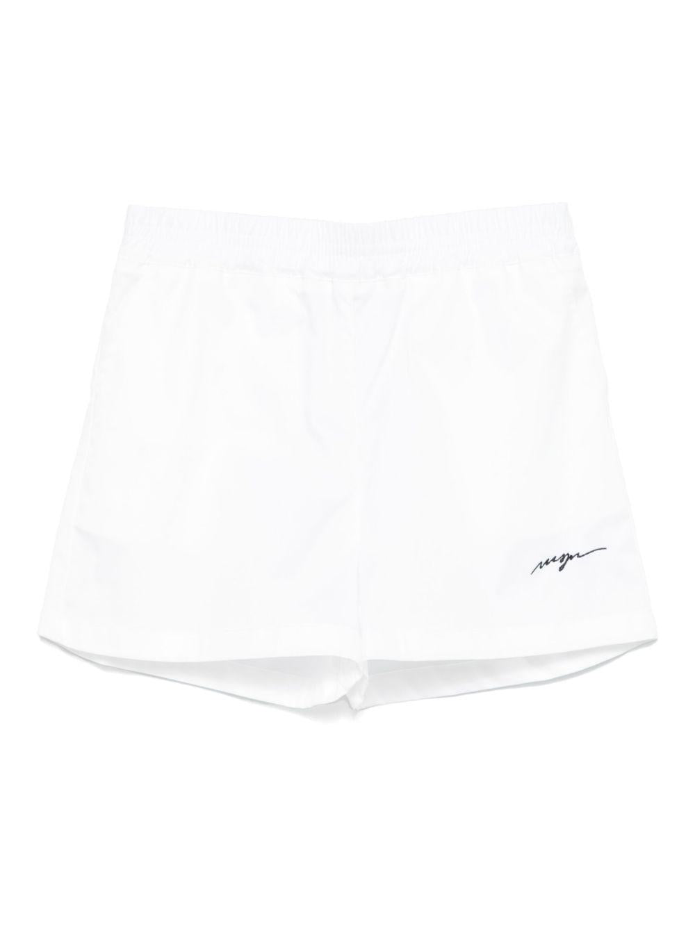 Shorts sportivi con logo per bambina MSGM Kids bianco con vita elasticizzata S5MSJGSH270 001 MSGM KIDS 