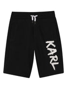 Shorts per bambino Karl Lagerfeld Kids neri con logo sul davanti Z31082 09B KARL LAGERFELD KIDS 
