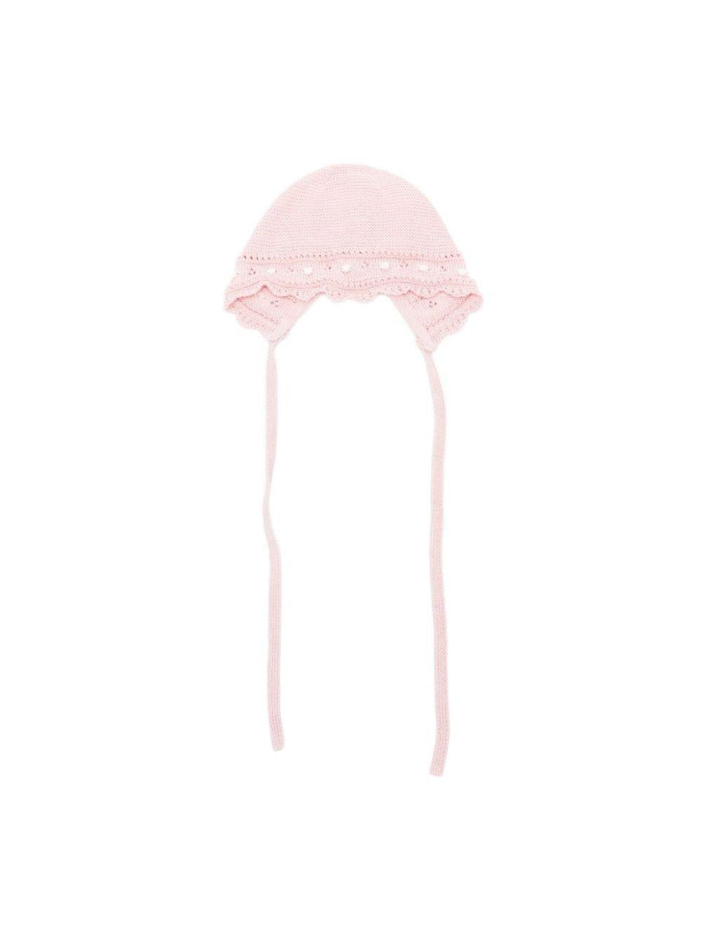 Cappello Allegra per neonata Paz Rodriguez rosa con chiusura con laccio 011-123254 37 PaZ RODRIGUEZ 