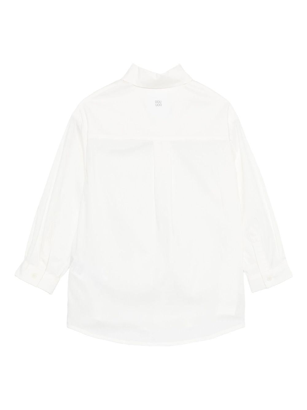 Camicia per bambina Douuod Kids bianca con logo DX5P10 P0522 101 DOUUOD 