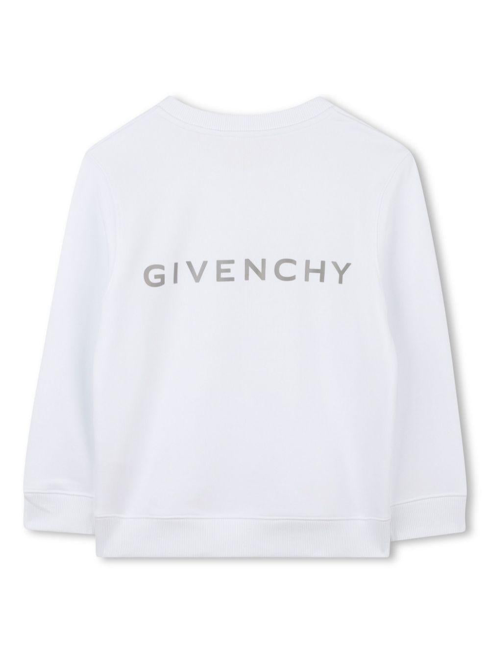 Felpa con motivo 4G per bambino Givenchy Kids bianco con girocollo H30695 10P GIVENCHY KIDS 