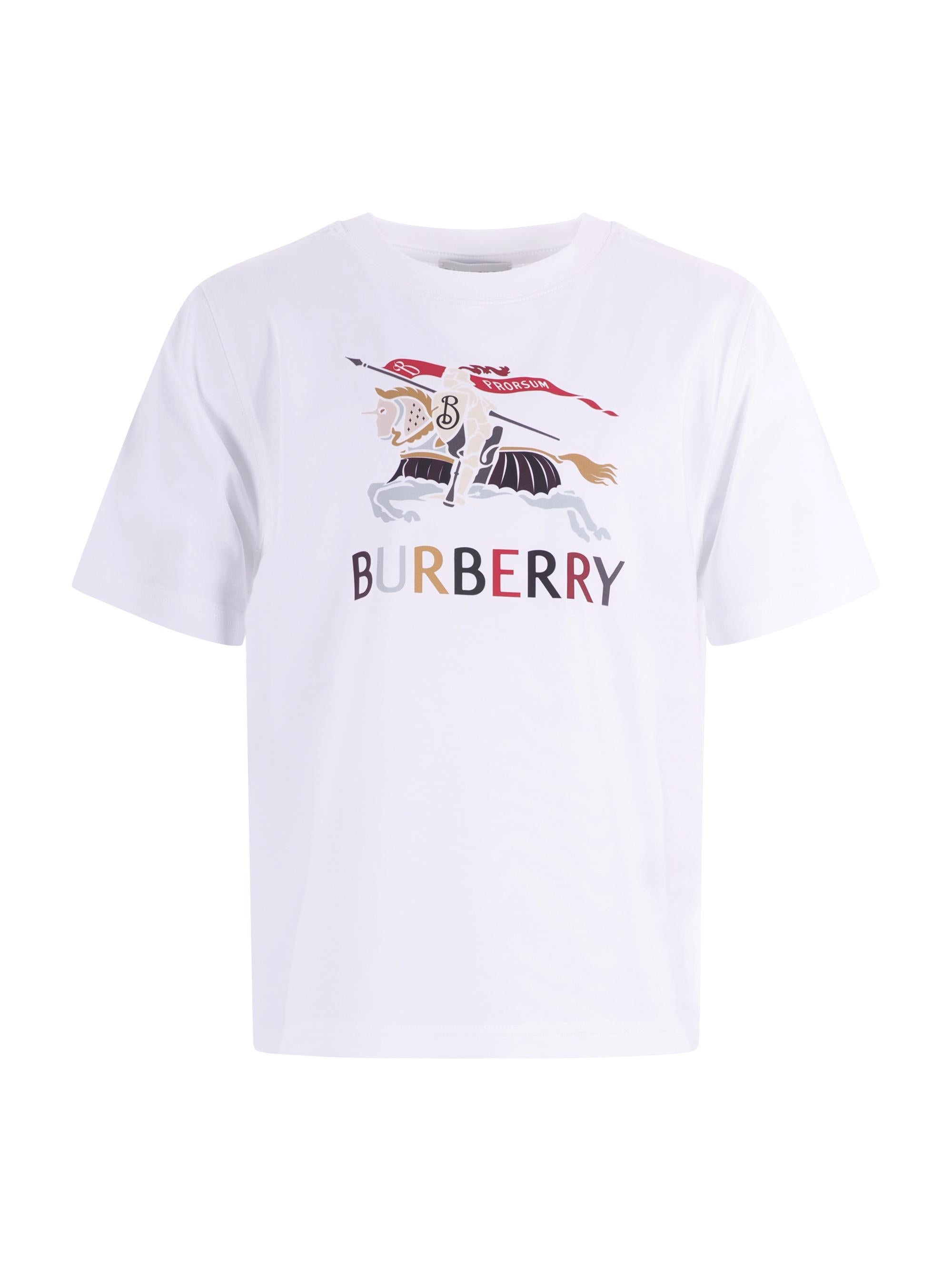 T-shirt per bambino Burberry Kids bianca con stampa grafica sul davanti 8117583 A1464 BURBERRY KIDS 