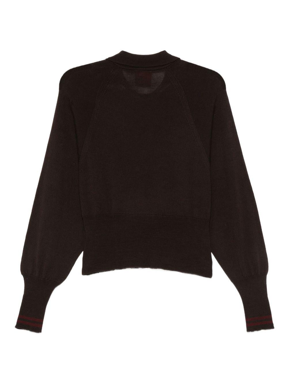 Maglia per donna Merci marrone con colletto stile polo W206 COFFEE MERCI 
