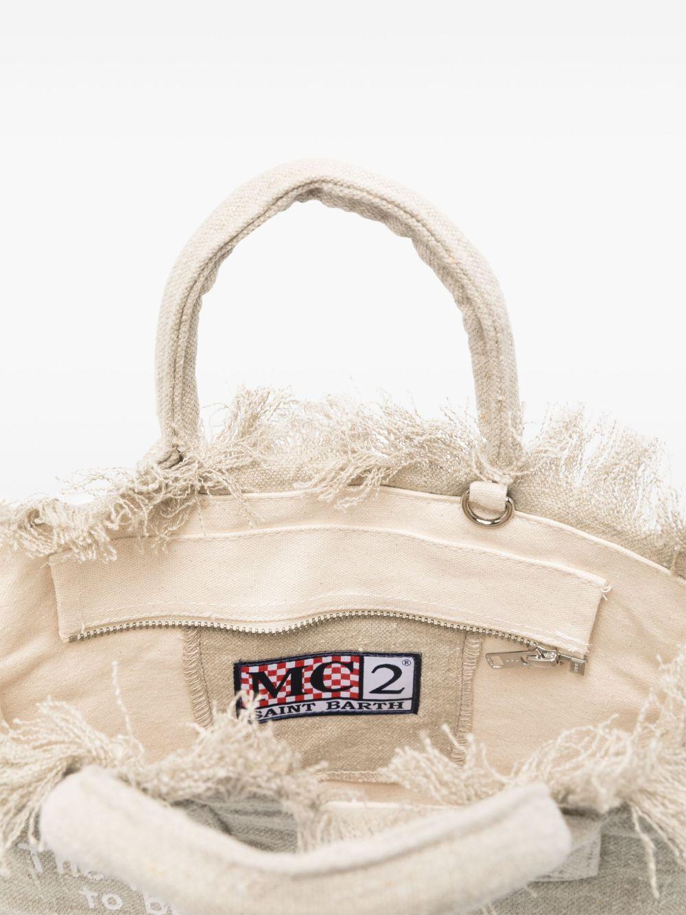 Borsa tote Colette MC2 Saint Barth beige con stampa logo COL0018 01139L MC2 ST. BARTH KIDS 
