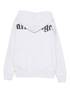 Felpa per bambino Palm Angels Kids grigia con cappuccio e stampa con logo PBBB011C99FLE002 0810 PALM ANGELS KIDS 