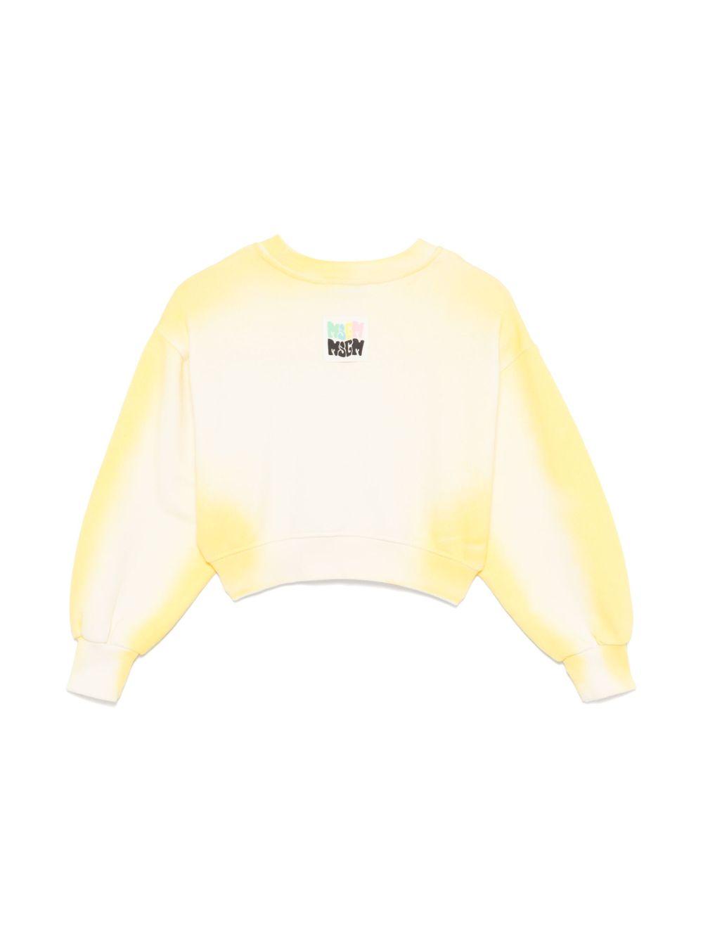 Felpa per bambina MSGM Kids giallo con stampa con logo sul petto S5MSJGSW303 MS009 MSGM KIDS 