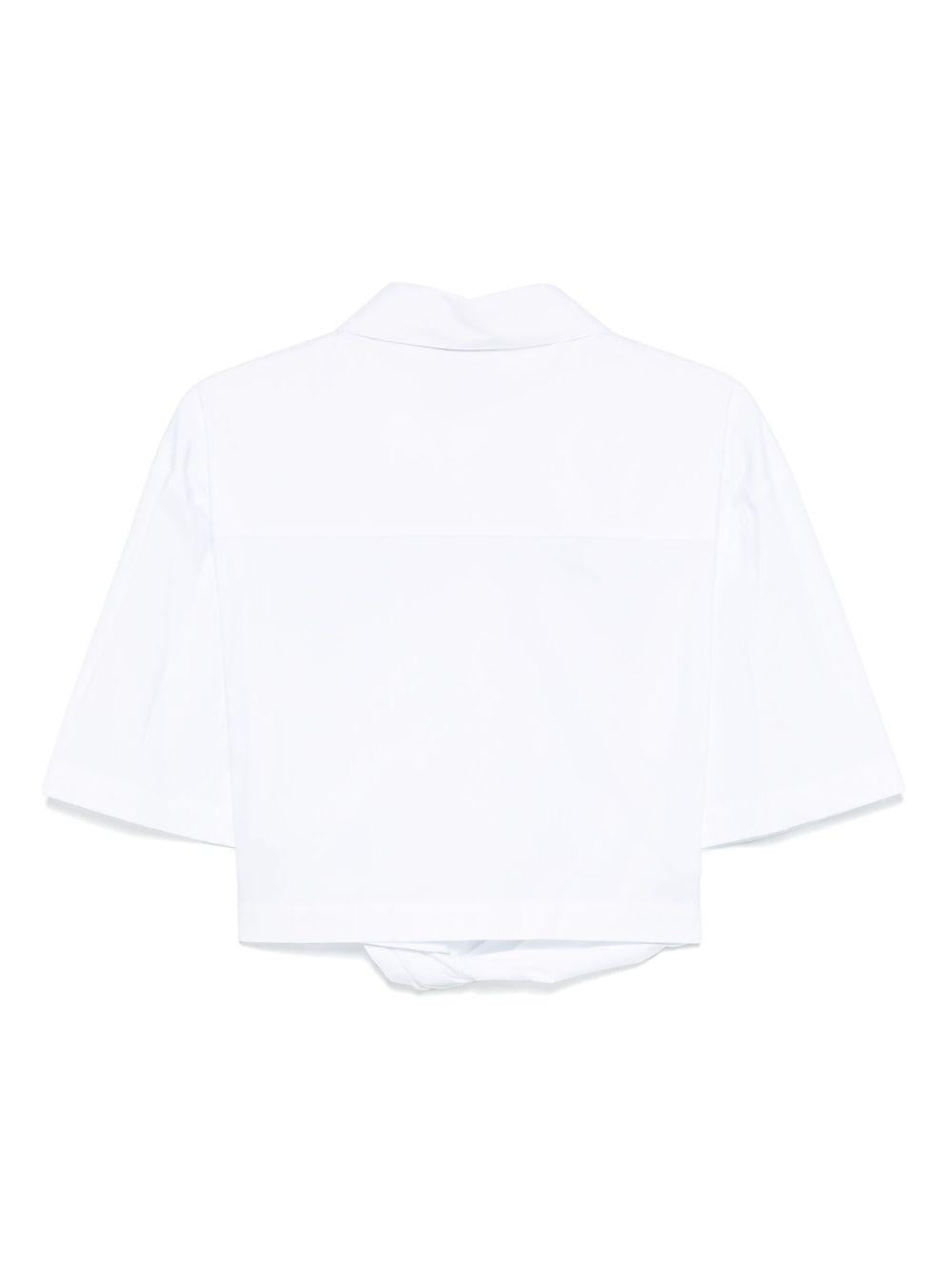 Camicia crop per donna Merci bianco con dettaglio nodo CAM07U WHITE MERCI 