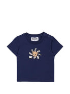 T-shirt per neonato Moschino Kids blu con motivo Teddy Bear MXM047LAA02 40016 MOSCHINO KIDS 