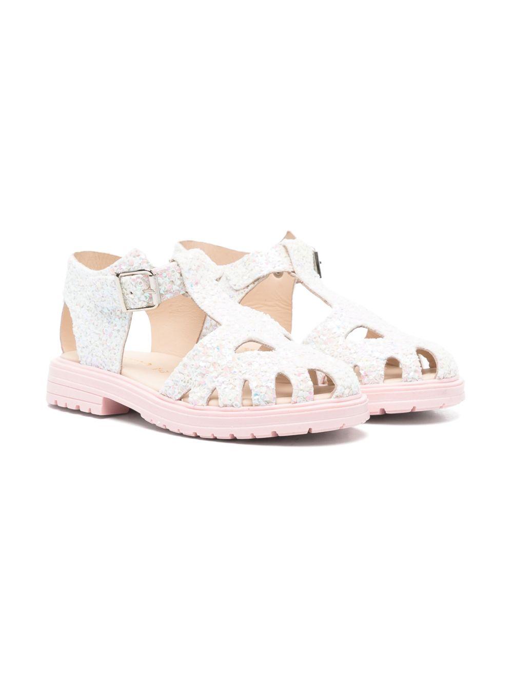 Sandali in pelle per bambina Florens bianco con chiusura con fibbia E8300 F3X FLORENS 