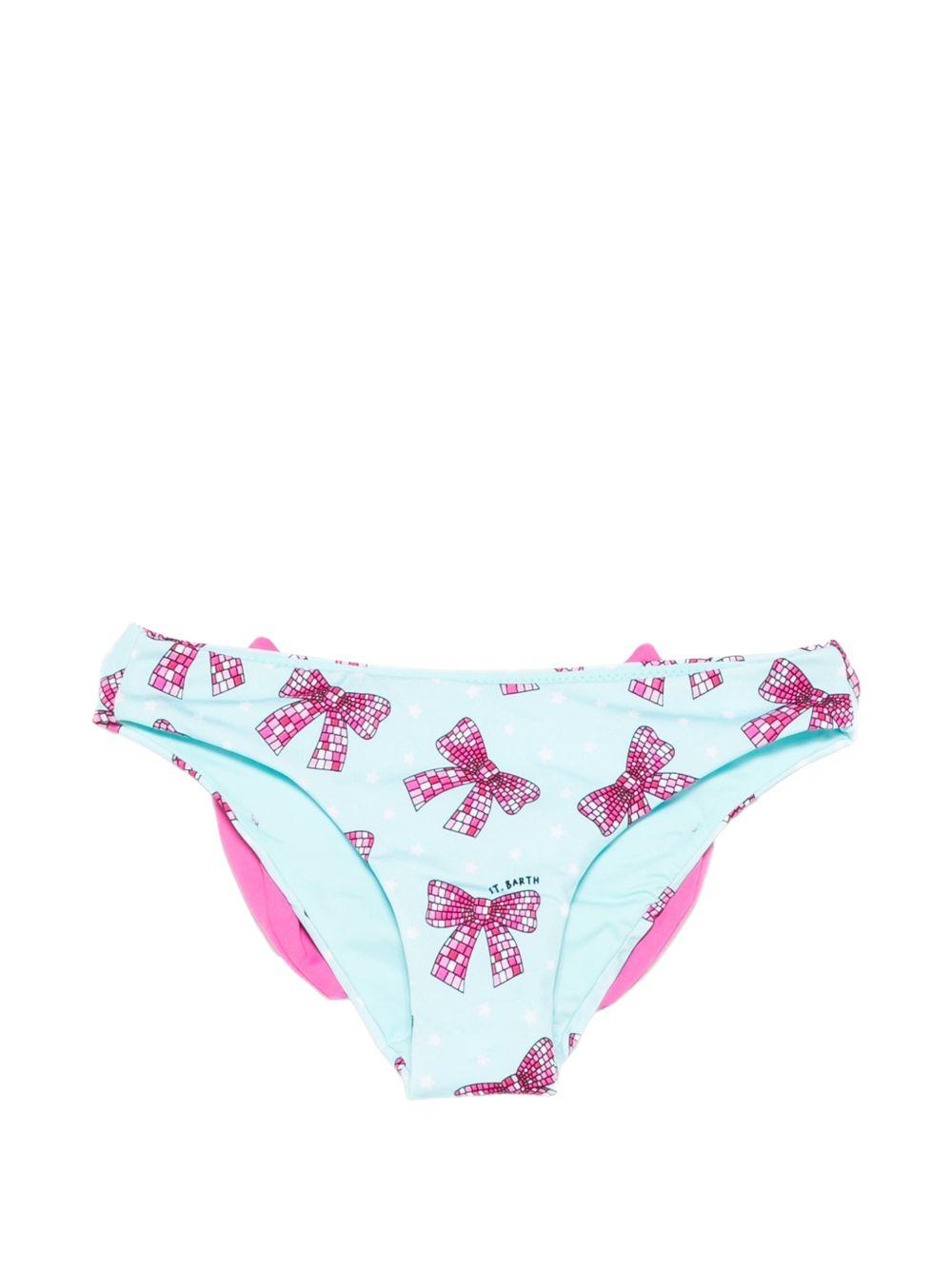 Costume per neonata MC2 Saint Barth Kids azzurro con stampa fiocchi all-over MAD0001 00517L MC2 ST. BARTH KIDS 
