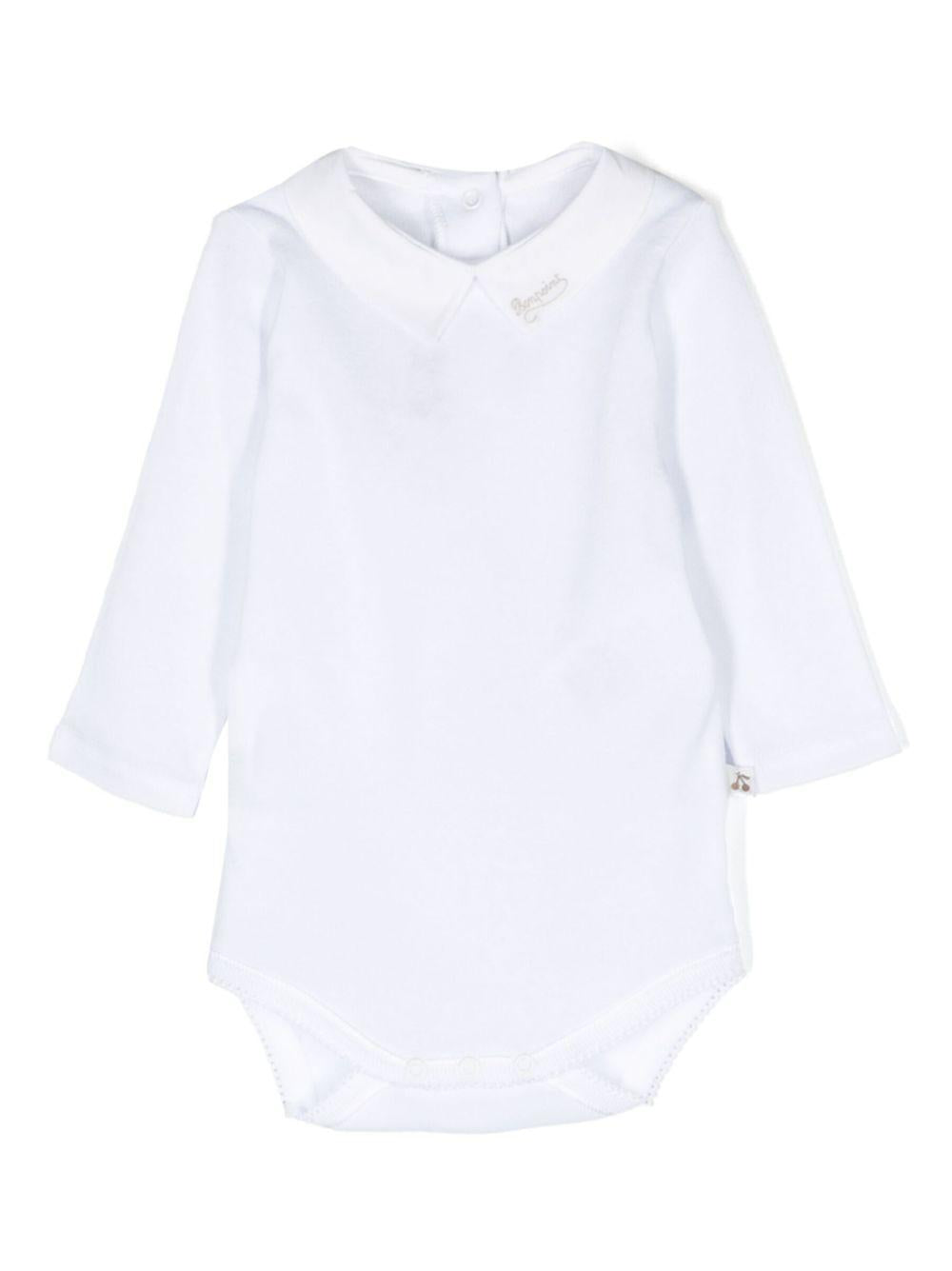 Body per neonati Bonpoint bianco con dettaglio logo ricamato PEZUNKN0101 101 BONPOINT KIDS 